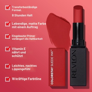 Ruj mat Revlon ColorStay Suede Ink, Nr. 012 Power Trip, 2,55 g, vegan - Img 2