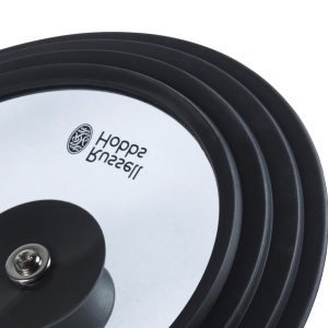 Russell Hobbs RH03281EU7 capac universal din sticla securizata pentru ghivece de 16 cm, 18 cm, 20 cm. Margine din silicon pentru oale si tigai, Capac de schimb cu iesire de abur, Clear - Img 6