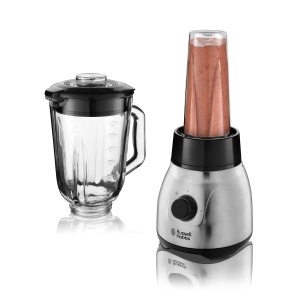 Russell Hobbs Stand Mixer 2-in-1 Blender cu recipient din sticla de 15 l si Mini Smoothie Maker de 06 l - Sticla de baut cu capac inclus Poate fi spal - Img 3