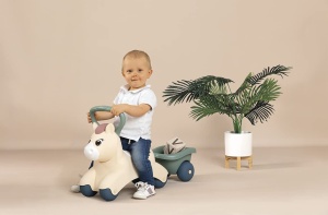 Rutscher pentru copii Smoby Little Smoby Pony cu anhanger, 12 luni, 54x27x40 cm - Img 5