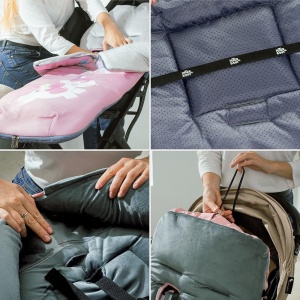 Sac de iarna pentru carucior Interbaby, roz, material antialergic, impermeabil - Img 6