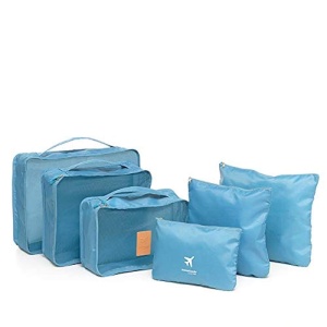 Sacii de Organizare pentru Valize Luggan InnovaGoods, 6 piese, Poliester, Albastri