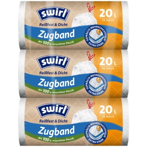 Sacose de gunoi Swirl 20L, rezistente si impermeabile, 3 x 15 bucati