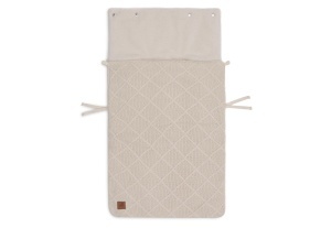 Sacul pentru picioare Jollein Check Knit, Oatmeal - pentru scaun auto si carucior - Img 5