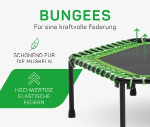 Salta Fitness - o128cm - Trambulina de interior - Maner reglabil pe inaltime in 5 directii - Suspensie elastica/bungee, Constructie solida - Hexagonala - Capacitate de incarcare de 110 kg - Verde - Img 5