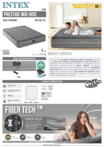 Saltea Aer Intex 64114 Dura-Beam Prestige, 2 Persoane, PVC, 152x203x30 cm, Gri - Img 8