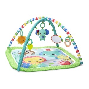 Saltea de activitate pentru bebelusi Bright Starts Wild Wiggles, 5 jucarii incluse, Verde