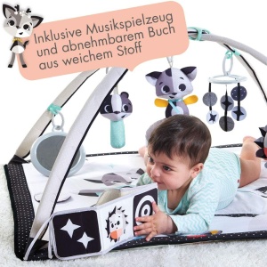 Saltea de joaca pentru bebelusi Tiny Love Black White Gymini, 2-in-1, 18 activitati - Img 3