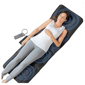 Saltea electrica de masaj InnovaGoods Kalmat, 5 moduri, 4 zone de masaj, neagra