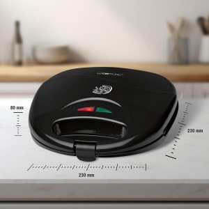 Sandwich Maker Clatronic(r) cu panouri sandwich triunghiulare | Prajitor de paine sandwich cu regulator automat de temperatura si acoperire antiaderenta | Sandwich Maker cu sistem de blocare | ST 3477 negru - Img 7