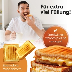 Sandwich Maker ProfiCook PC-ST 1297 750W Placi antiaderente Maner izolat termic - Img 2
