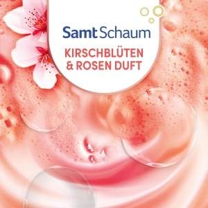 Sapun lichid antibacterian Sagrotan Samt-Schaum 8 x 250 ml, Kirschblute si Rose - Img 3