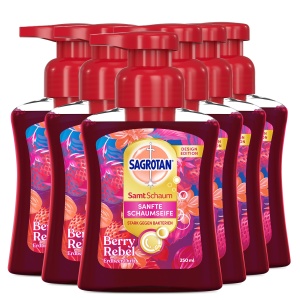 Sapun spuma pentru maini Sagrotan, parfum capsuni, 6 x 250ml