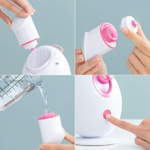 Sauna electrica pentru fata InnovaGoods, 90ml, alb-roz, design ergonomic - Img 3