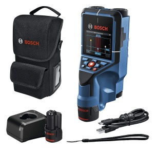 Scanner de perete Bosch Professional D-tect 200 C, detectie tevi, lemn, metal, cu 2 acumulatori 12V