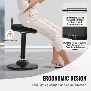 Scaun activ VEVOR Allen570 negru ajustabil pe inaltime cu design ergonomic - Img 3