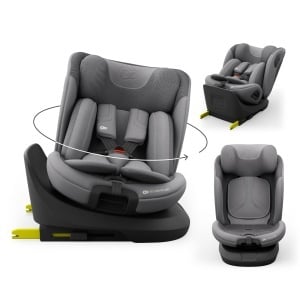 Scaun auto copii Kinderkraft I-GROW 2 PRO, 0-36 kg, rotire 360, gri