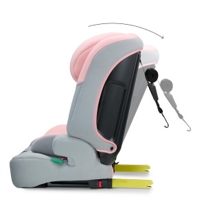 Scaun auto copii Kinderkraft SAFETY FIX 3 PRO 9-36 kg Isofix reglare tetiera si spatar Roz - Img 3
