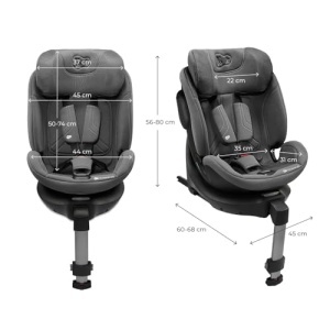 Scaun auto copii Kinderkraft XRIDER2 i-Size 0-25 kg 360deg rotativ Isofix Gri - Img 15