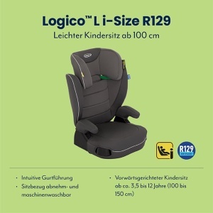 Scaun auto Graco Logico L i-Size R129, 100-150 cm, gri, confortabil - Img 2