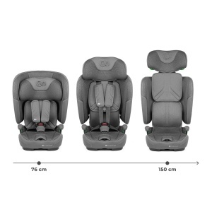Scaun Auto Kinderkraft FIX2GO, 76-150 cm, cu Isofix, Gri - Img 3