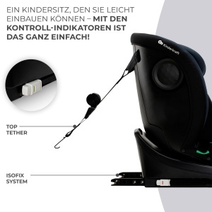 Scaun auto Kinderkraft I-GROW 0-36 kg, I-SIZE, 360 grade, Graphit - Img 6