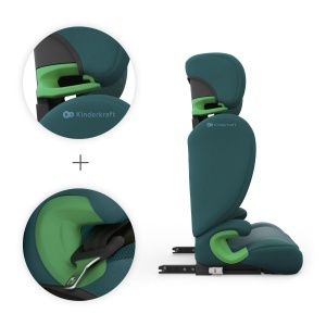 Scaun Auto Kinderkraft JUNIOR FIX2 PRO, 15-36kg, I-SIZE, Verde, cu Isofix - Img 5