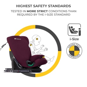 Scaun Auto Kinderkraft ONETO3, 9-36 kg, cu Isofix, Culoare Cherry Pearl - Img 2