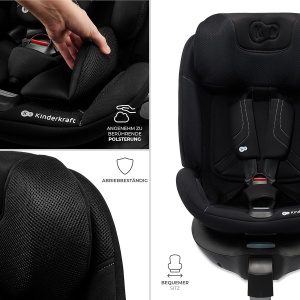 Scaun auto Kinderkraft XRIDER2 I-SIZE 40-150 cm, 5-Puncte, Negru - Img 9