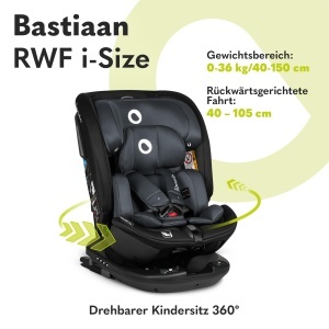 Scaun Auto Lionelo Bastiaan RWF 0-36 kg Rotire 360deg ISOFIX i-Size R129 - Img 2