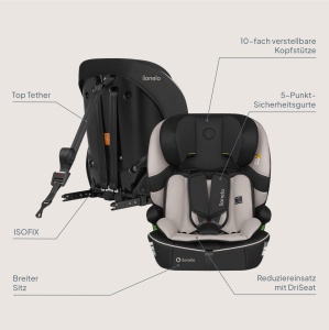 Scaun Auto Lionelo Billy i-Size 76-150 cm, 5-Punct, cu ISOFIX, Comfortabil - Img 9