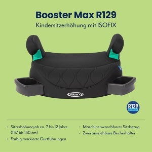 Scaun auto pentru copii Graco Booster Max R129, 137-150 cm, negru - Img 2