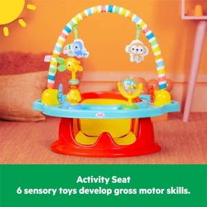 Scaun de activitate Bright Starts Playful Paradise 3-in-1, BPA-free, cu 6 jucarii - Img 4