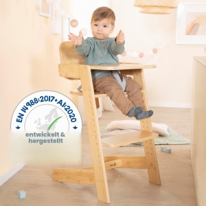 Scaun de masa Babyhochstuhl Nature Up - Bambus FSC, Abatabil, 70 kg - Img 8