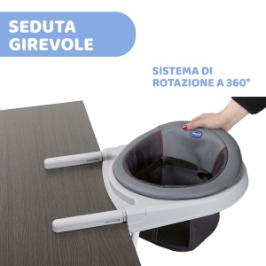 Scaun de masa Chicco Tischsitz 360 Stone, rotire 360, pentru 6-36 luni - Img 2