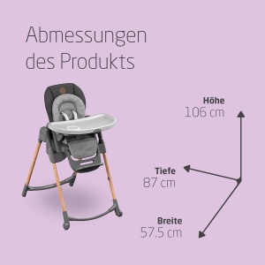 Scaun de masa copii Maxi-Cosi Minla, 6 in 1, 0-14 ani, 9 inaltimi, Essential Graphite - Img 6