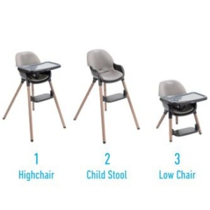 Scaun de masa Graco Presti 3-in-1 pliabil multifunctional Steeple Grey - Img 2