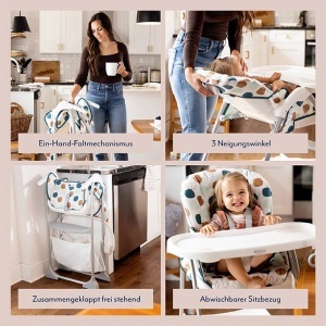 Scaun de masa Graco SnackEase compact si pliabil cu tavita detasabila cos de depozitare multicolor - Img 3