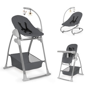 Scaun de masa hauck Sit N Relax 3in1, Gri Inchis, cu suport pentru nou-nascuti, pliabil