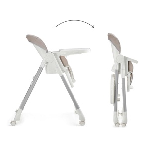 Scaun de masa Kinderkraft TULO 3-in-1, Bej, 5 inaltimi, 3 pozitii spatar - Img 4