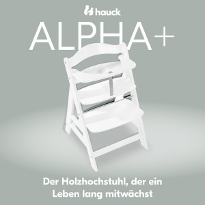 Scaun de masa pentru copii hauck Alpha, din lemn, alb, ajustabil - Img 4