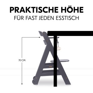 Scaun de masa pentru copii Hauck Beta Dark Grey lemn de fag reglabil 6 luni - 90 kg - Img 8