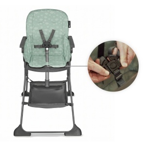 Scaun de masa pentru copii Kinderkraft FOLDEE, pliabil, verde, cu centura 5 puncte - Img 5