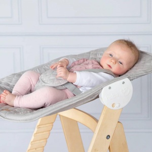Scaun de masa pentru copii Roba Born Up 2in1, culoare gri, cu functie de leagan - Img 2