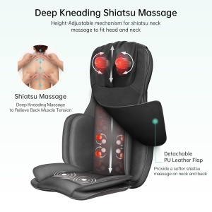 Scaun de Masaj Snailax, Shiatsu cu Functie de Incalzire, 8 Zone de Masaj - Img 5