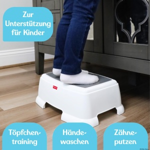 Scaun de sprijin Fisher-Price, rampa antiderapanta, design usor, alb - Img 6