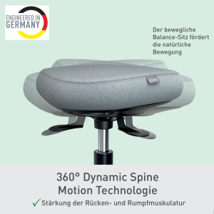 Scaun ergonomic Leitz Ergo Active 65770095 negru reglabil pe inaltime cu roti - Img 5