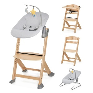 Scaun inalt Kinderkraft ENOCK, multifunctional, din lemn de fag, ajustabil