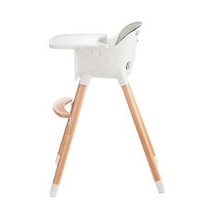 Scaun inalt Kinderkraft SIENNA 2 in 1, scaun inalt, scaun pentru copii, scaun combi, picioare din lemn, ham in 5 puncte, suport pentru picioare, tava detasabila, capace antiderapante pentru picioare, de la 6 luni la 4 ani, gri - Img 10
