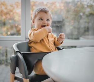 Scaun inalt pentru copii babyGO Levels, negru, design scandinav, ajustabil - Img 8